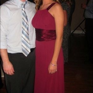 David’s Bridal Long Red Bridesmaid Dress